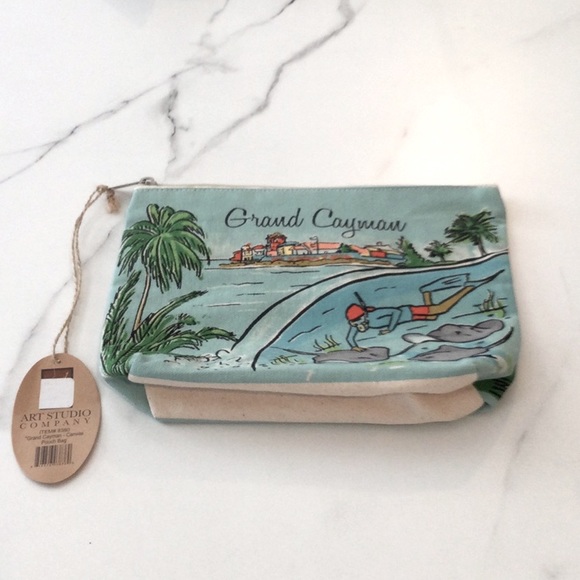 NWT Grand Cayman canvas painted bag - Picture 1 of 3